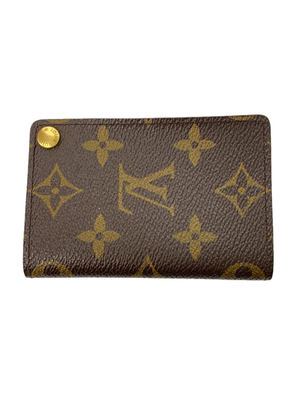 LOUIS VUITTON Porte Wallet Cartes Credit Pression Monogram Canvas Brown